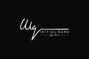 Initial WQ signature logo template vector. Hand drawn Calligraphy lettering Vector illustration.