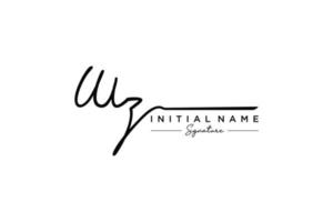 Initial WZ signature logo template vector. Hand drawn Calligraphy lettering Vector illustration.