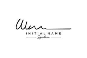 Initial WM signature logo template vector. Hand drawn Calligraphy lettering Vector illustration.