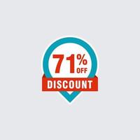 71 discount, Sales Vector badges for Labels, , Stickers, Banners, Tags, Web Stickers, New offer. Discount origami sign banner.