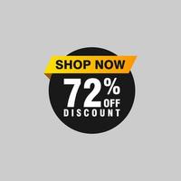 72 discount, Sales Vector badges for Labels, , Stickers, Banners, Tags, Web Stickers, New offer. Discount origami sign banner.