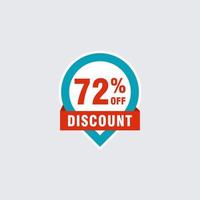 72 discount, Sales Vector badges for Labels, , Stickers, Banners, Tags, Web Stickers, New offer. Discount origami sign banner.