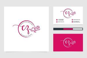 Initial CZ Feminine logo collections and business card templat Premium Vector