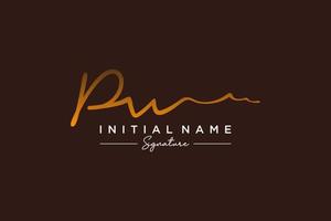 Initial PW signature logo template vector. Hand drawn Calligraphy lettering Vector illustration.