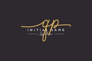 Initial QP signature logo template vector. Hand drawn Calligraphy lettering Vector illustration.