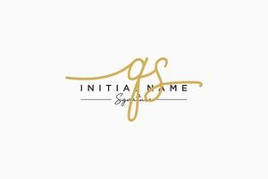 Initial QS signature logo template vector. Hand drawn Calligraphy lettering Vector illustration.