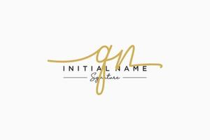 Initial QN signature logo template vector. Hand drawn Calligraphy lettering Vector illustration.