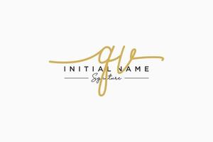 Initial QV signature logo template vector. Hand drawn Calligraphy lettering Vector illustration.