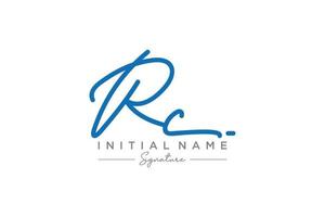 Initial RC signature logo template vector. Hand drawn Calligraphy lettering Vector illustration.