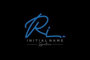 Initial RI signature logo template vector. Hand drawn Calligraphy lettering Vector illustration.