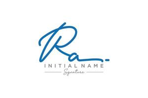 Initial RA signature logo template vector. Hand drawn Calligraphy lettering Vector illustration.