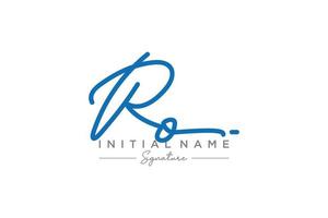 Initial RO signature logo template vector. Hand drawn Calligraphy lettering Vector illustration.