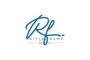 Initial RF signature logo template vector. Hand drawn Calligraphy lettering Vector illustration.