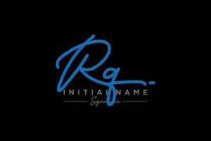 Initial RQ signature logo template vector. Hand drawn Calligraphy lettering Vector illustration.