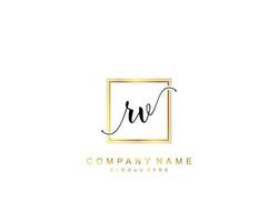 Initial RV beauty monogram and elegant logo design, handwriting logo of initial signature, wedding, fashion, floral and botanical with creative template. vector