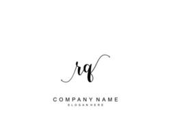 Initial RQ beauty monogram and elegant logo design, handwriting logo of initial signature, wedding, fashion, floral and botanical with creative template. vector