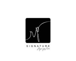 Initial RP beauty monogram and elegant logo design, handwriting logo of initial signature, wedding, fashion, floral and botanical with creative template. vector