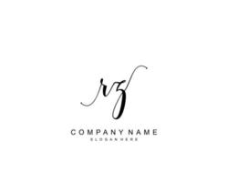 Initial RZ beauty monogram and elegant logo design, handwriting logo of initial signature, wedding, fashion, floral and botanical with creative template. vector