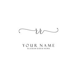 Initial RR beauty monogram and elegant logo design, handwriting logo of initial signature, wedding, fashion, floral and botanical with creative template. vector