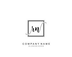 Initial RN beauty monogram and elegant logo design, handwriting logo of initial signature, wedding, fashion, floral and botanical with creative template. vector