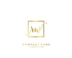 Initial RW beauty monogram and elegant logo design, handwriting logo of initial signature, wedding, fashion, floral and botanical with creative template. vector