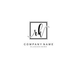 Initial RK beauty monogram and elegant logo design, handwriting logo of initial signature, wedding, fashion, floral and botanical with creative template. vector