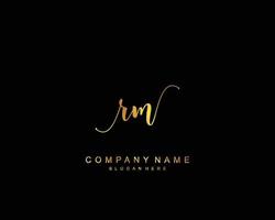 Initial RM beauty monogram and elegant logo design, handwriting logo of initial signature, wedding, fashion, floral and botanical with creative template. vector