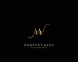 Initial RR beauty monogram and elegant logo design, handwriting logo of initial signature, wedding, fashion, floral and botanical with creative template. vector