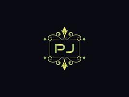 monograma pj logotipo de lujo, diseño mínimo de logotipo de letra pj vector