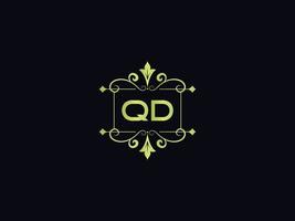 icono de logotipo qd moderno, hermoso logotipo de letra de lujo qd vector