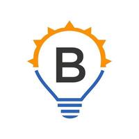 Letter B Light Bulb Vector Template