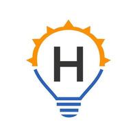 Letter H Light Bulb Vector Template