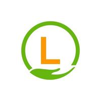 Letter L Charity Help Hand Logo vector