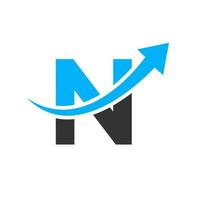 Letter N Finance Logo Concept. Marketing And Financial Business Logo. Financial Logo Template With Marketing Growth Arrow vector