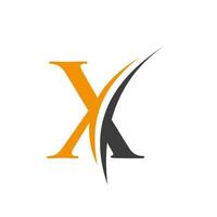 diseño inicial del logotipo del alfabeto de la letra x en formato vectorial vector