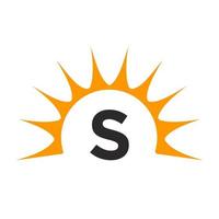 Sun and Letter S Concept vector