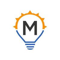 Letter M Light Bulb Vector Template