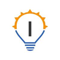 Letter I Light Bulb Vector Template