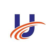 Letter U Logo Sign Design Template Modern, Flat And Minimalist Business Concept vector