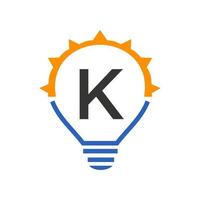 Letter K Light Bulb Vector Template