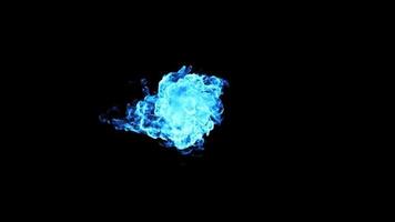 superposición de animación de fuego azul y elementos gráficos mate alfa. ilustración 3d video