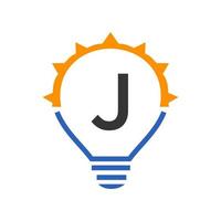 Letter J Light Bulb Vector Template