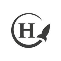 Letter H Travel Logo Vector Template