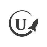 Letter U Travel Logo Vector Template