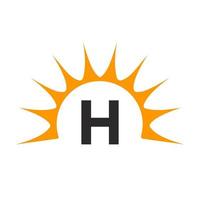 Sun and Letter H Concept vector