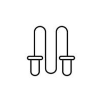 Skipping Rode Line Icon. Vector sign drawn with black thin line. Editable stroke. Perfect for UI, apps, web sites, books, articles