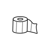 Toilet Paper Line Icon. Vector sign drawn with black thin line. Editable stroke. Perfect for UI, apps, web sites, books, articles.