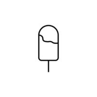 Ice Cream Line Isolated Icon. Vector sign drawn with black thin line. Editable stroke. Perfect for UI, apps, web sites, books, articles