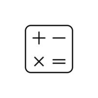 Calculator Line Icon. Vector sign drawn with black thin line. Editable stroke. Perfect for UI, apps, web sites, books, articles