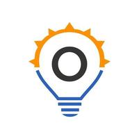 Letter O Light Bulb Vector Template